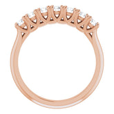 14K Rose 1/2 CTW Natural Diamond Seven-Stone Anniversary Band